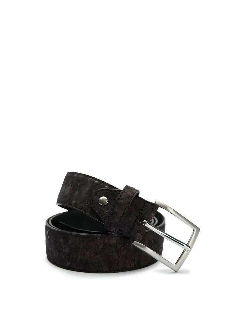 Vegan Black Leather Belt 1
