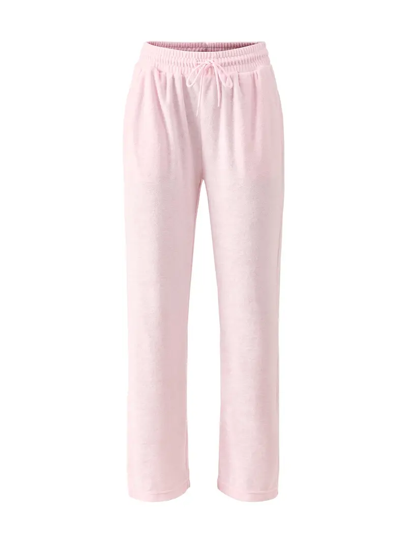 Velour Wide Joggers Pink 1