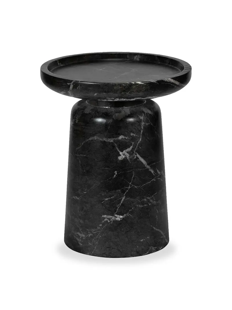 Vento Marble Side Table Black 1