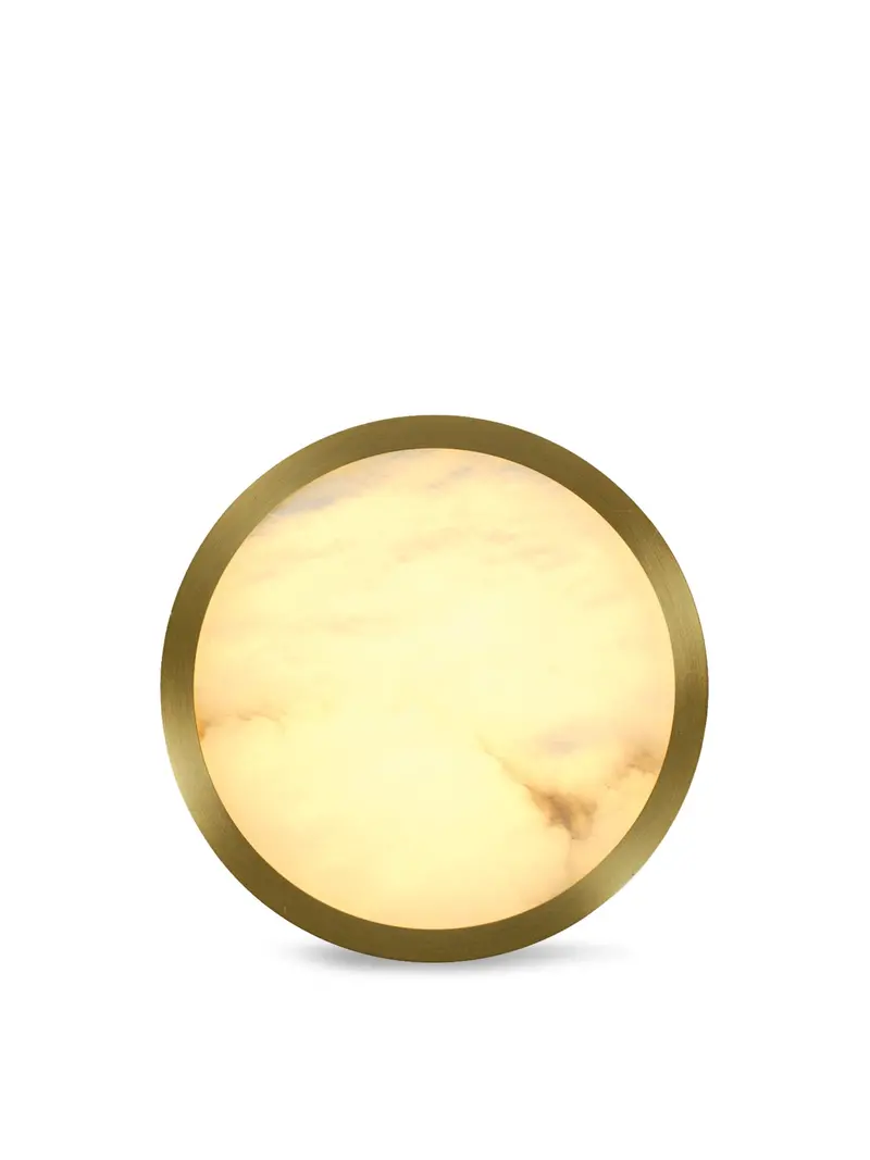 Vergano Led Wall Light Alabaster/Brass Ip44 1