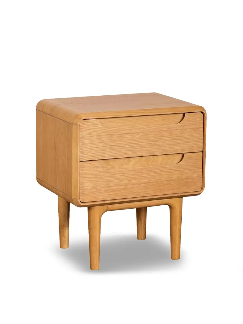 Winchester Solid Oak 2 Drawer Bedside Table 1