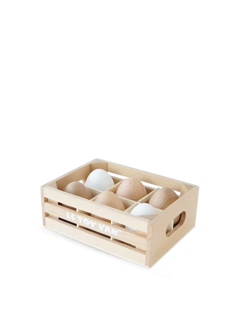 Wooden Food Crate Eggs Toy Set 1