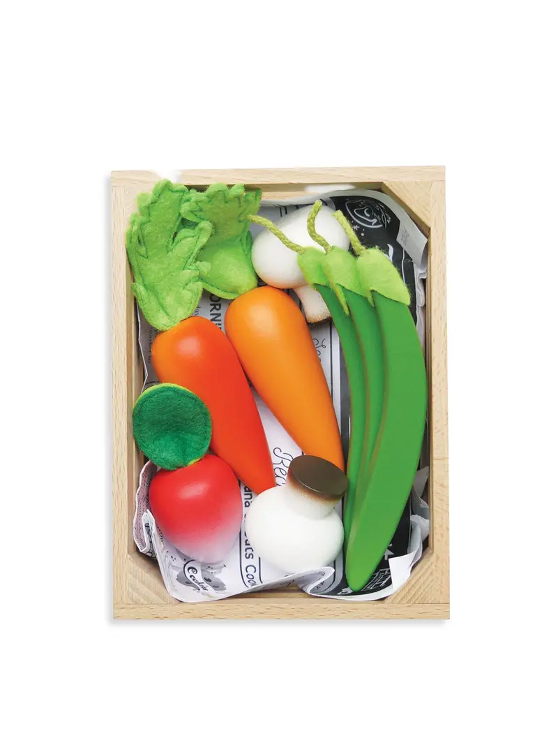 Wooden Food Crate Vegetables Toy Set 1
