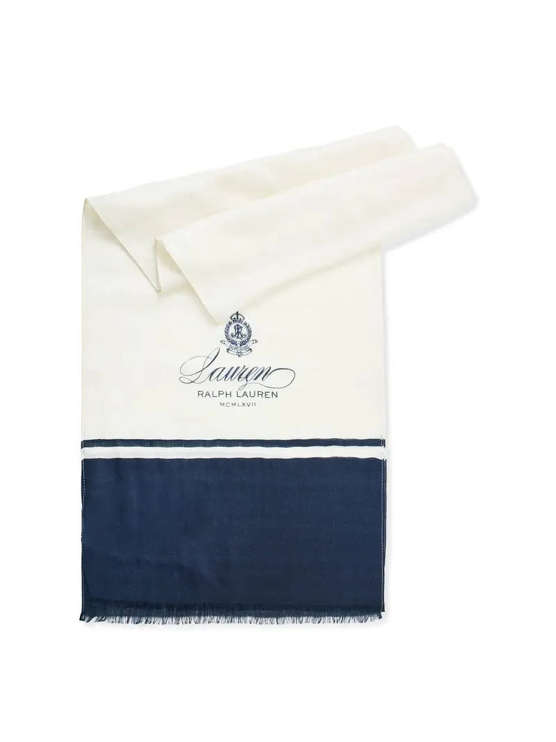 Wool Silk Scarf Cream 1