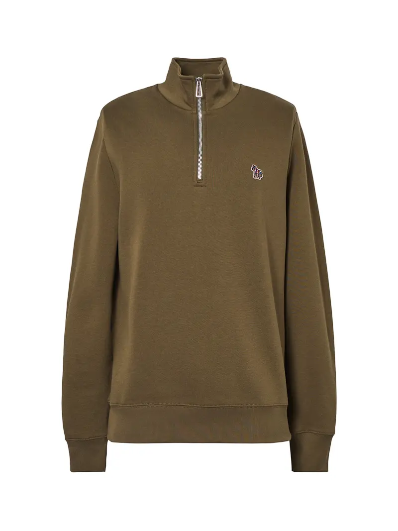 Zebra Half Zip Sweat Green 1