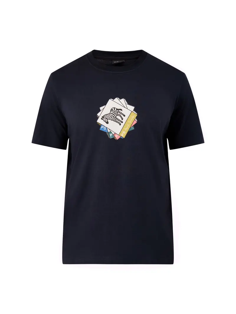Zebra Squares T-Shirt Dark Navy 1