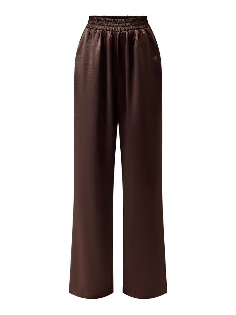 Zelda Satin Trouser Brown 1