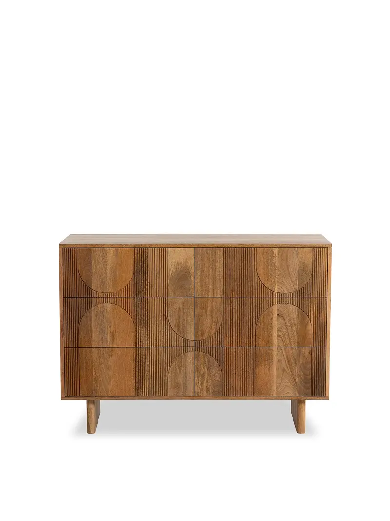 Zuberi Mango Wood 6 Drawer Chest Of Drawers 1