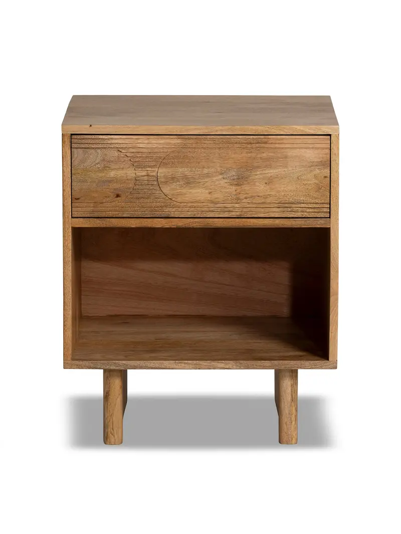 Zuberi Mango Wood Bedside Table Natural 1