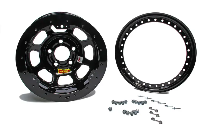 Aero Race Wheels 53-104750B 15×10 Black Beadlock Wheel – 5×4.75 Bolt Pattern 1