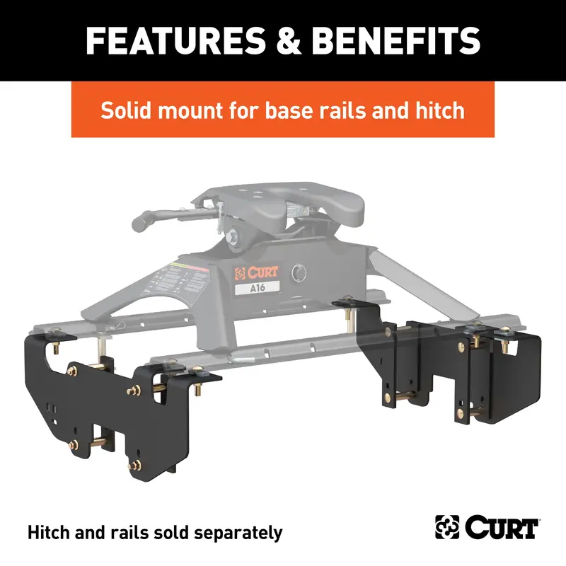 Curt 16419 Custom Fifth-Wheel Installation Brackets For Dodge Ram 1500 (Excl. Extended Crew Cab) 1