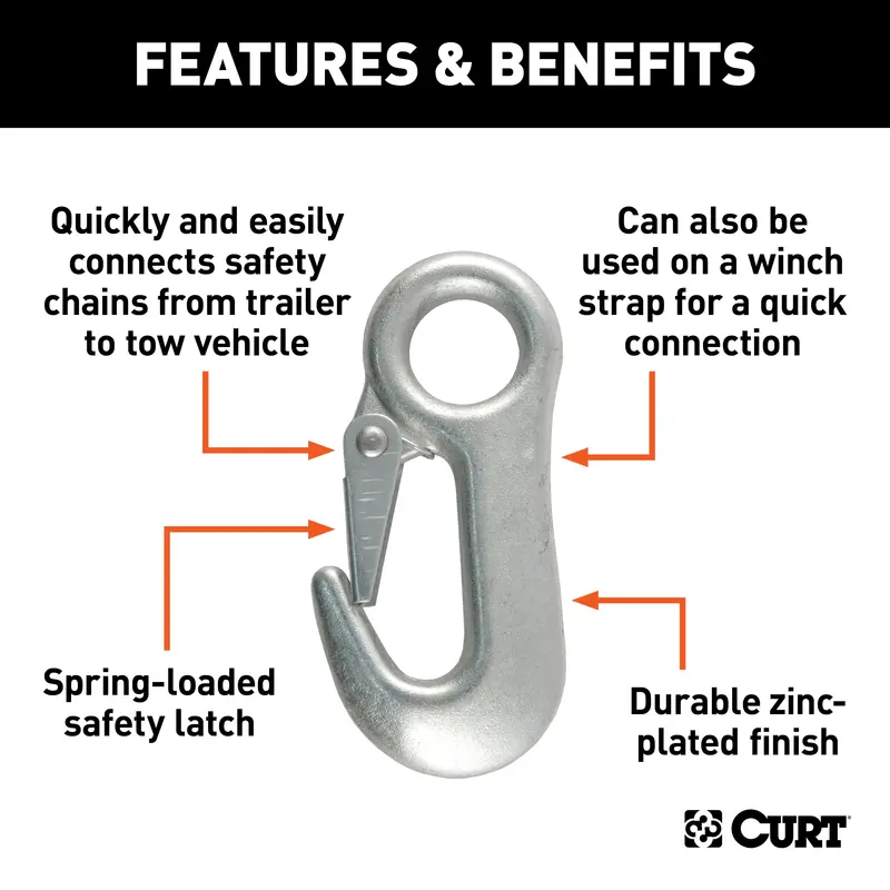 Curt Heavy-Duty Snap Hook With 5/8" Eye – 3,500 Lb Working Load Limit 1