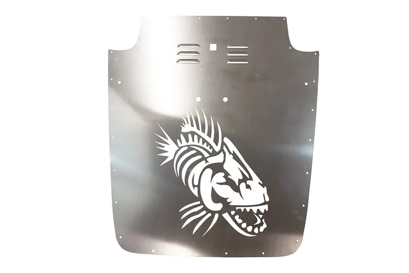 Fishbone Off-Road Hood Louver For 2003–2006 Jeep Wrangler Tj — Raw Unpainted Aluminum, Part Fb31125 1