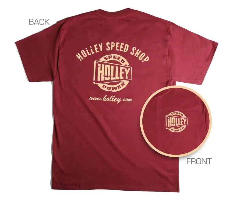 Holley Speed Shop Men'S Short-Sleeve T-Shirt – Classic Red Cotton Tee, Small Size 1