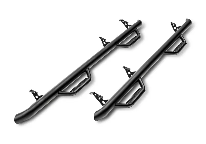 N-Fab F9284Rc-4-Tx Wide-Step Nerf Bars With Bed Access – Compatible With 1987–1996 Ford F250/F350 (8' Regular Cab), Black Finish 1