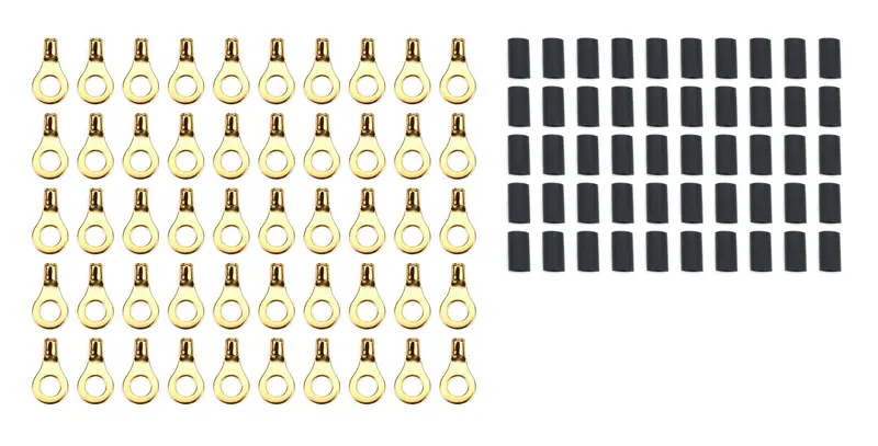Quickcar Ring Terminal Kit – 5/16" Stud, 10–12 Awg With Heat-Shrink Insulation (50-Pack) 1
