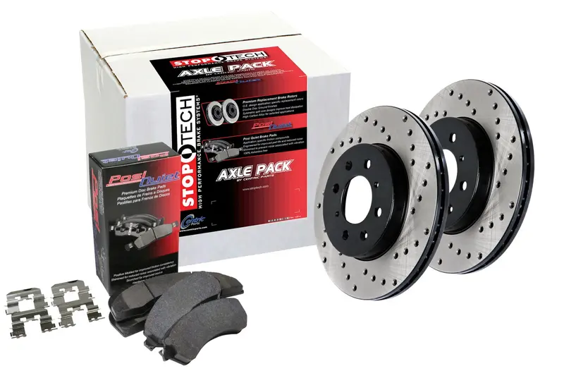 Stoptech Street Axle Pack – Drilled Rear Brake Kit 1