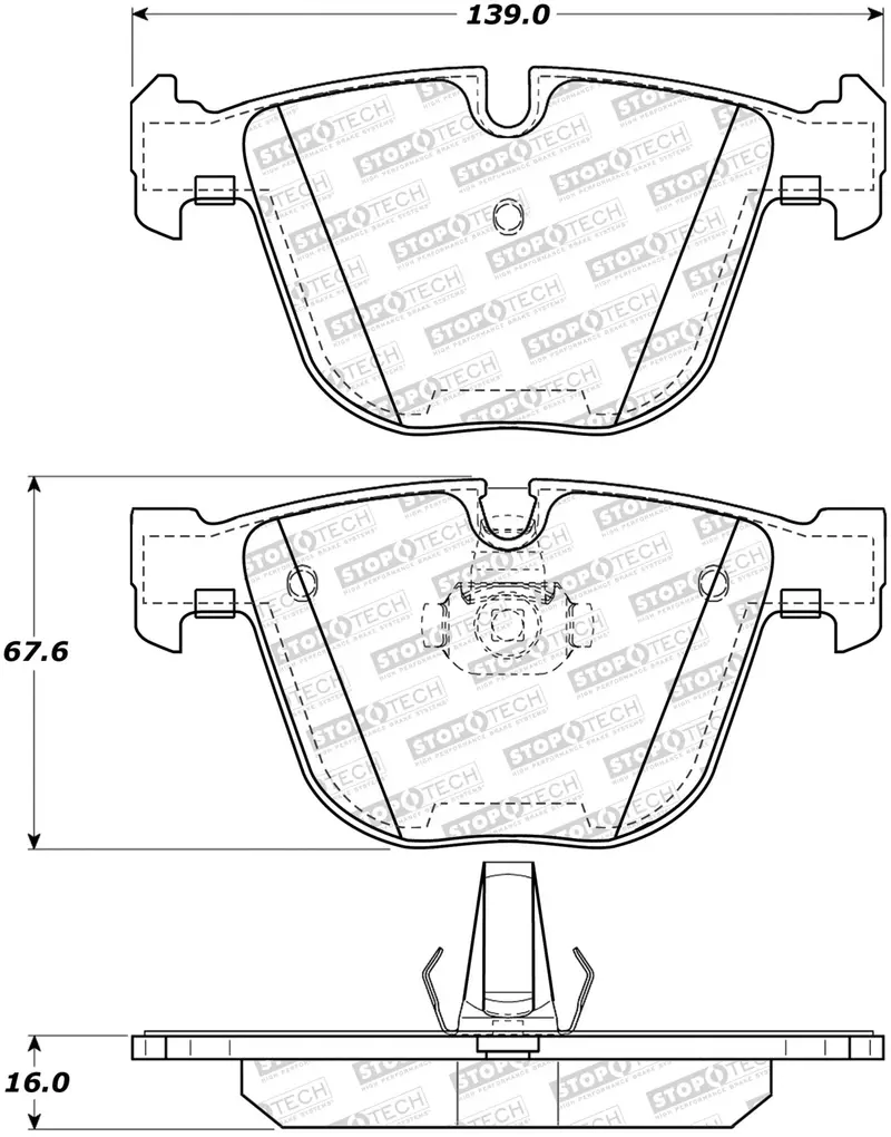 Stoptech Street Brake Pad Kit 308.09192 — Includes Shims And Mounting Hardware 1