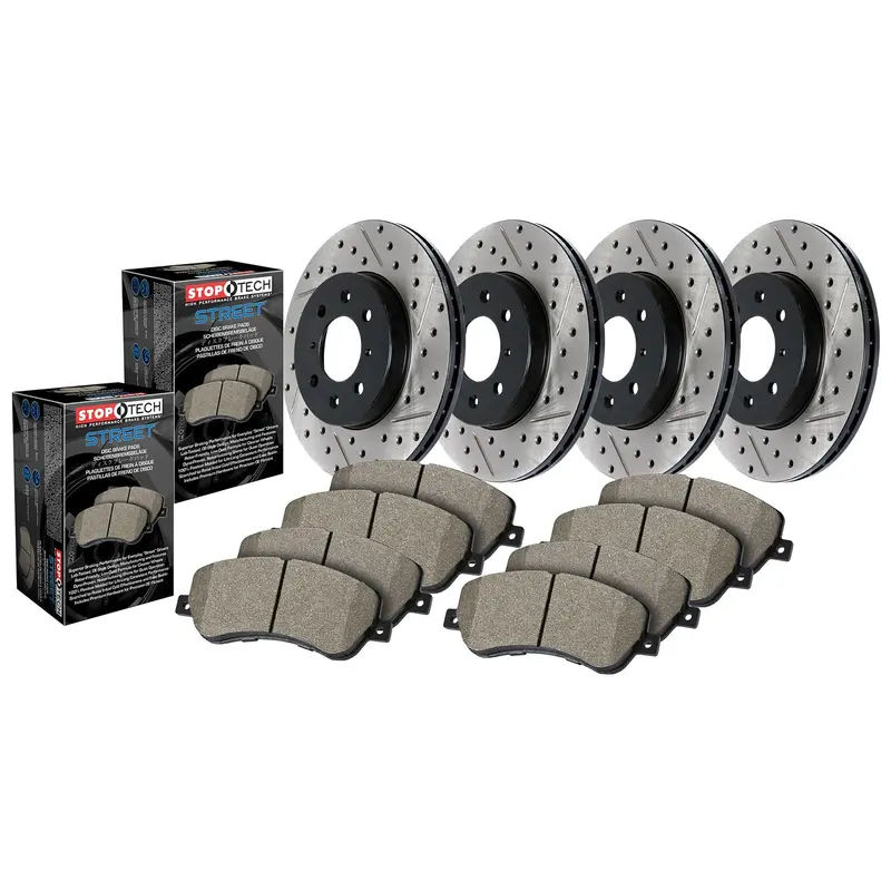 Stoptech Street Performance Brake Kit – Drilled & Slotted Rotors For All Four Wheels 1